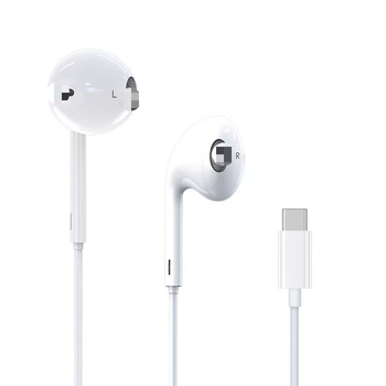 Type-C kabelis iekšējās auss austiņas, kustīga spole, 1,2 m kabelis, jutīgums 110 dB