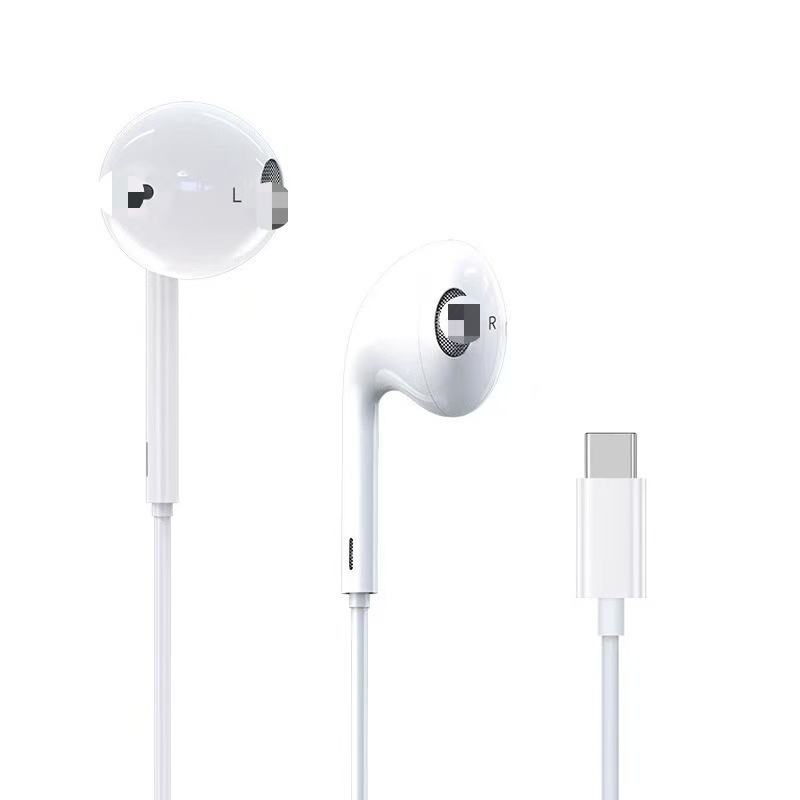 Type-C kabelis iekšējās auss austiņas, kustīga spole, 1,2 m kabelis, jutīgums 110 dB