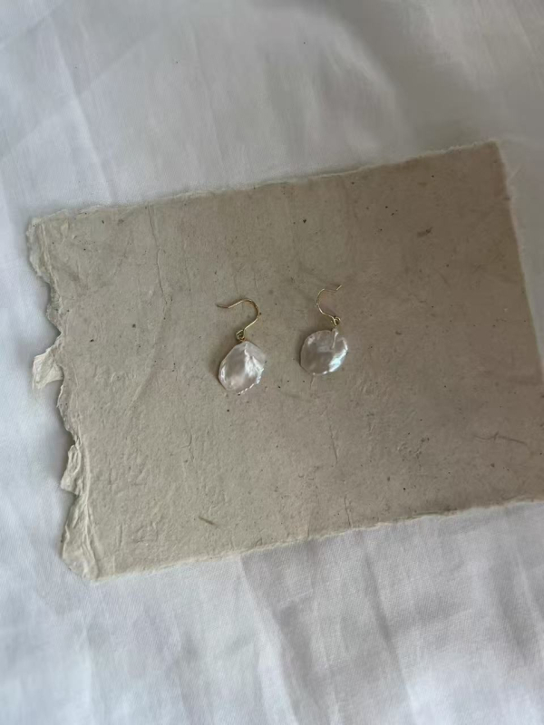 Naušnice s biserima od slatke vode i resicama, 925 srebrni postovi, elektroplating, chic stil