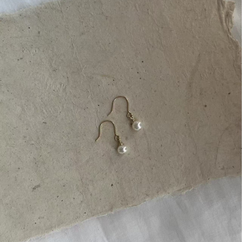 Naušnice s biserima od slatke vode i resicama, 925 srebrni postovi, elektroplating, chic stil