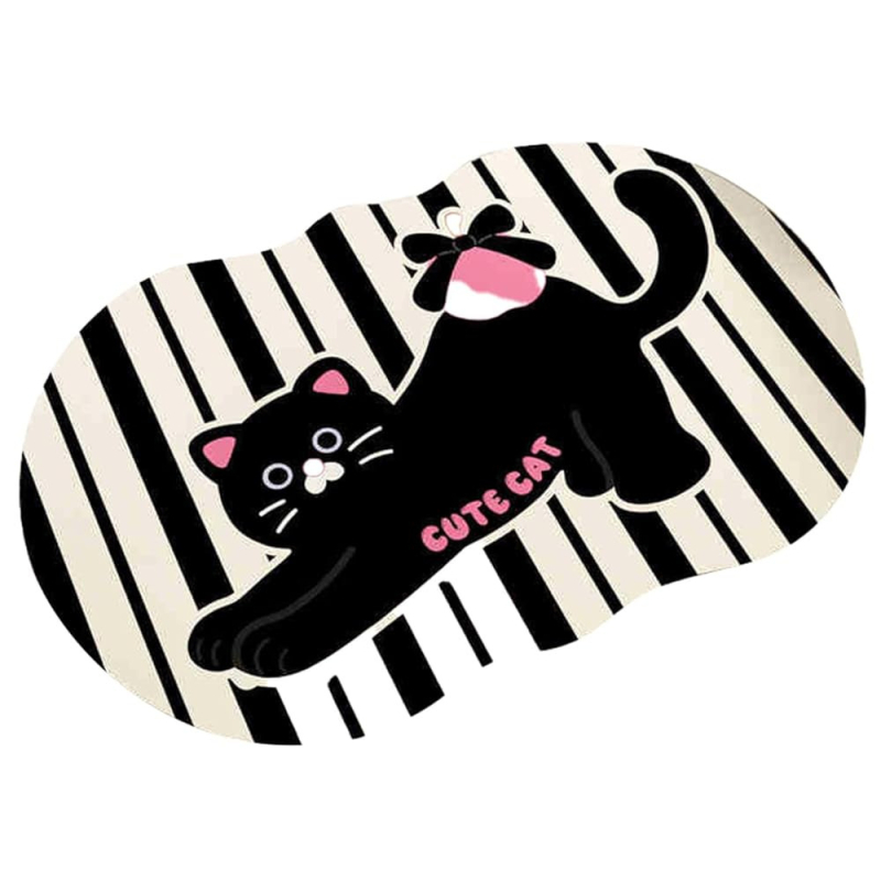 Подложка за вход и баня с принт на забавни животни, полиестерно влакно, пране, абсорбираща, стил 31755