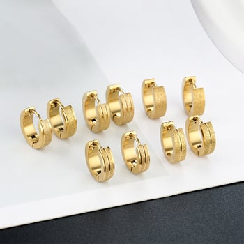Unisex naušnice od nehrđajućeg čelika, titan-stil, premaz u 18K zlatnoj nijansi