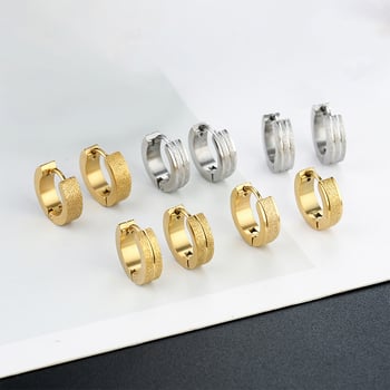 Unisex naušnice od nehrđajućeg čelika, titan-stil, premaz u 18K zlatnoj nijansi