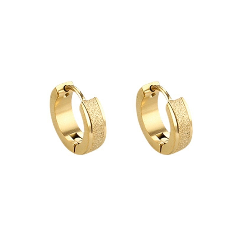 Unisex naušnice od nehrđajućeg čelika, titan-stil, premaz u 18K zlatnoj nijansi