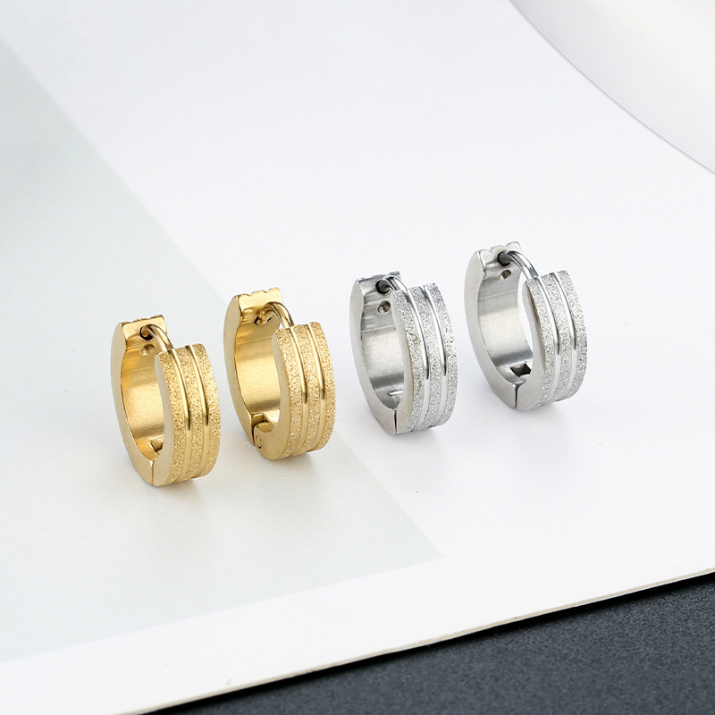 Unisex naušnice od nehrđajućeg čelika, titan-stil, premaz u 18K zlatnoj nijansi