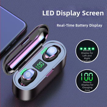 Bezdrôtové Bluetooth slúchadlá do uší, potlačenie šumu, Bluetooth 5.0, bezdrôtové nabíjanie, IPX5, výdrž batérie 4–8 h