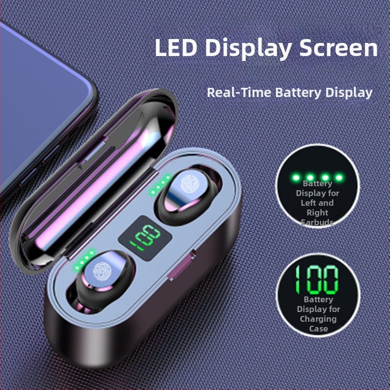 Bezdrôtové Bluetooth slúchadlá do uší, potlačenie šumu, Bluetooth 5.0, bezdrôtové nabíjanie, IPX5, výdrž batérie 4–8 h