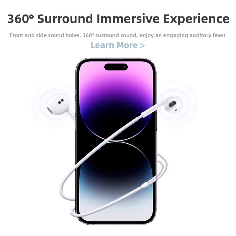 Type-C laidinės ausinės Apple 7-16 Pro, in-ear, kabelio ilgis 120 cm, jautrumas 110 dB