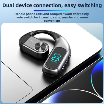 Bluetooth slúchadlo s vedením vzduchom – na jedno ucho, upevnené na ucho, Bluetooth 5.5, dosah 10 m, výdrž batérie >8 h