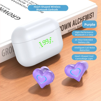 Heartbuds bezdrôtové slúchadlá v lantern štýle – Bluetooth 5.0, dosah 12 m, výdrž batérie 4–8 h, vodotesné na bežné použitie, viacbodové pripojenie