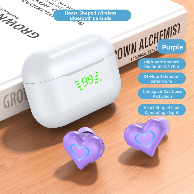 Heartbuds bezdrôtové slúchadlá v lantern štýle – Bluetooth 5.0, dosah 12 m, výdrž batérie 4–8 h, vodotesné na bežné použitie, viacbodové pripojenie