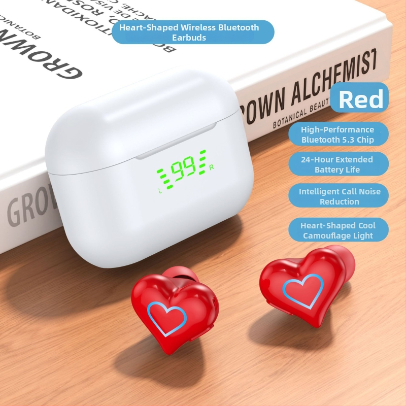 Heartbuds bezdrôtové slúchadlá v lantern štýle – Bluetooth 5.0, dosah 12 m, výdrž batérie 4–8 h, vodotesné na bežné použitie, viacbodové pripojenie