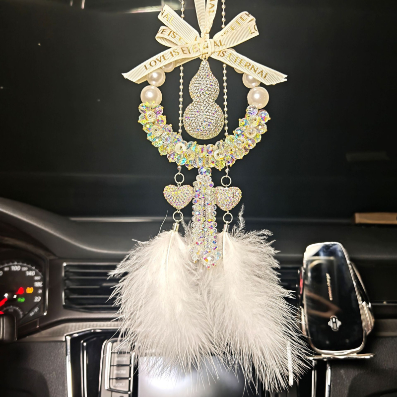 Κρεμαστό για καθρέπτη αυτοκινήτου — μεταλλικό, μοντέρνος σχεδιασμός, διακοσμητικό εσωτερικού χώρου