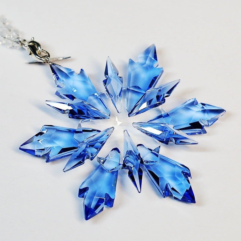 Κρεμαστή διακόσμηση εσωτερικού αυτοκινήτου, μάρκα Zhibo, κρυσταλλικό υλικό, γεωμετρικός σχεδιασμός σε μορφή νιφάδας χιονιού, στυλ ελαφριάς πολυτέλειας, δυνατότητα προσαρμογής