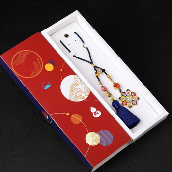 Μεταλλικό διακοσμητικό εσωτερικού αυτοκινήτου με υφαντό φουντάκι, στυλ κινεζικής παράδοσης, δυνατότητα προσαρμογής