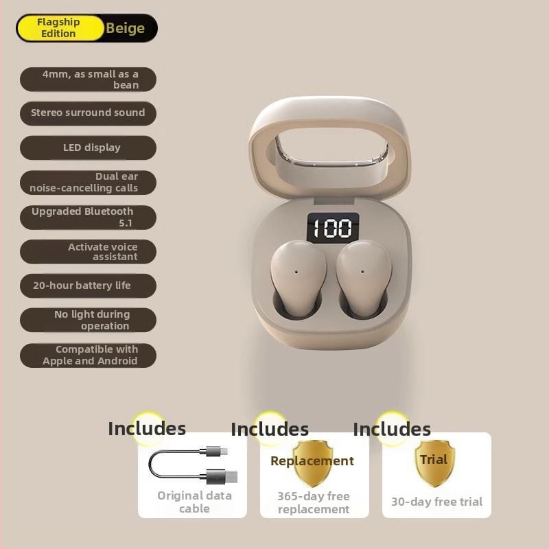 Ασύρματα Bluetooth ακουστικά SK19 με ακύρωση θορύβου, ασύρματη φόρτιση, διάρκεια μπαταρίας άνω των 8 ωρών, IPX6 αδιάβροχο, Bluetooth 5.3