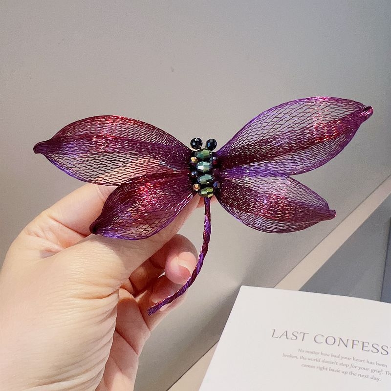 Szitakötő brooch gradient befejezéssel, szövet, rovar-stílus, kézzel készített, egyedi csomagolás, 2025 tavasza