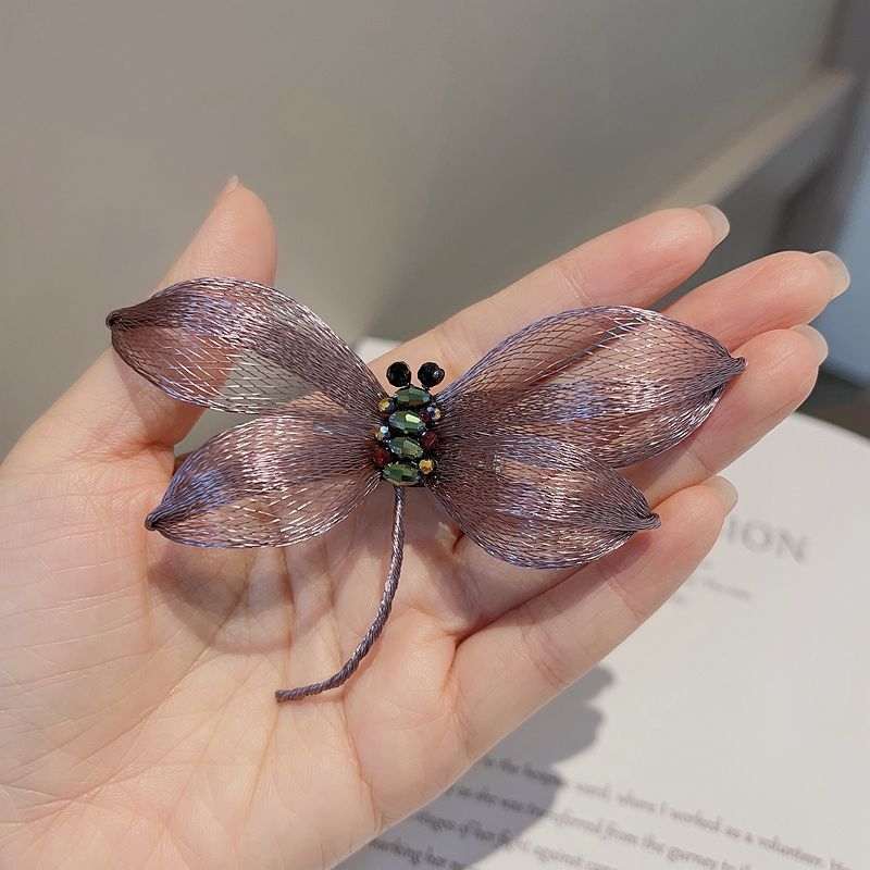 Szitakötő brooch gradient befejezéssel, szövet, rovar-stílus, kézzel készített, egyedi csomagolás, 2025 tavasza