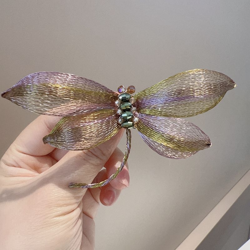 Szitakötő brooch gradient befejezéssel, szövet, rovar-stílus, kézzel készített, egyedi csomagolás, 2025 tavasza