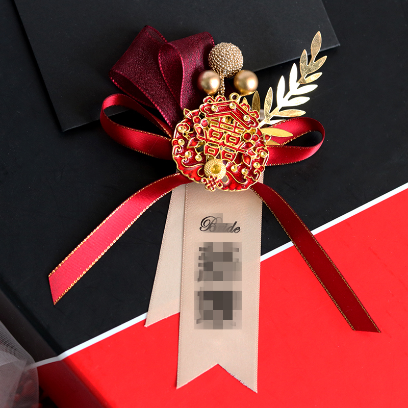 Teljes esküvői corsage készlet a násznép számára, csuklóra való corsage kínai stílusban, ajándékba kész