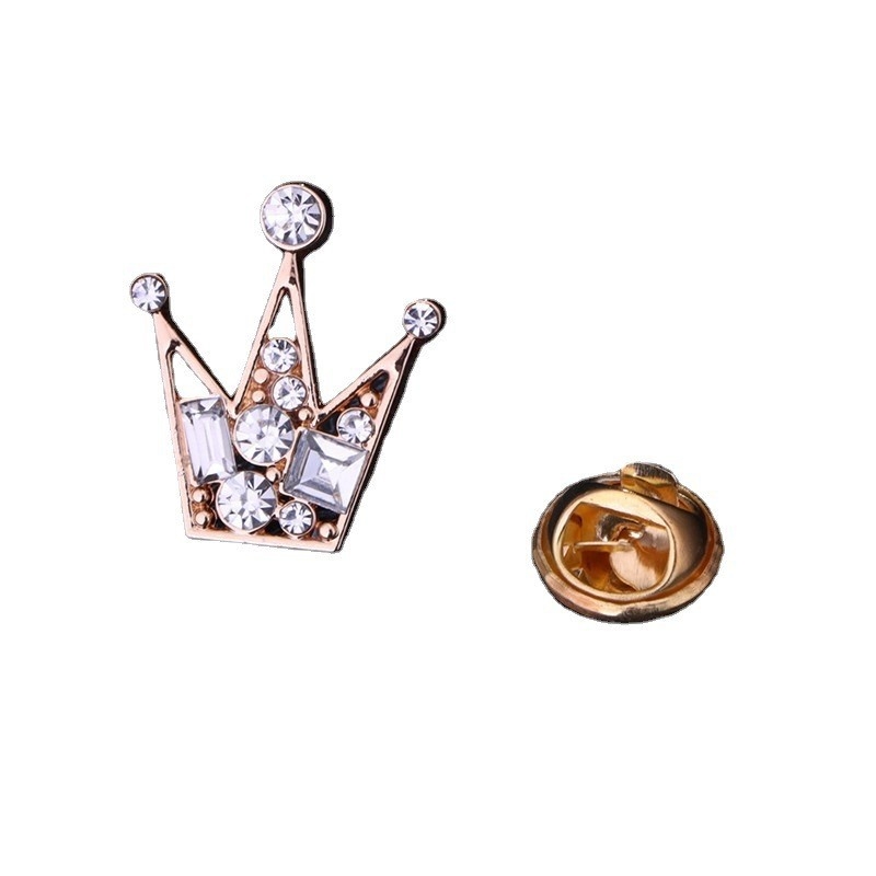 Kaela pin – kroonjas kujundus, vanakujuline sulam, elektroplating, sissepandud kunstkividega