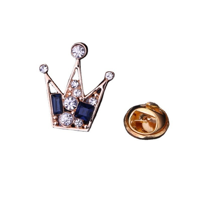 Kaela pin – kroonjas kujundus, vanakujuline sulam, elektroplating, sissepandud kunstkividega