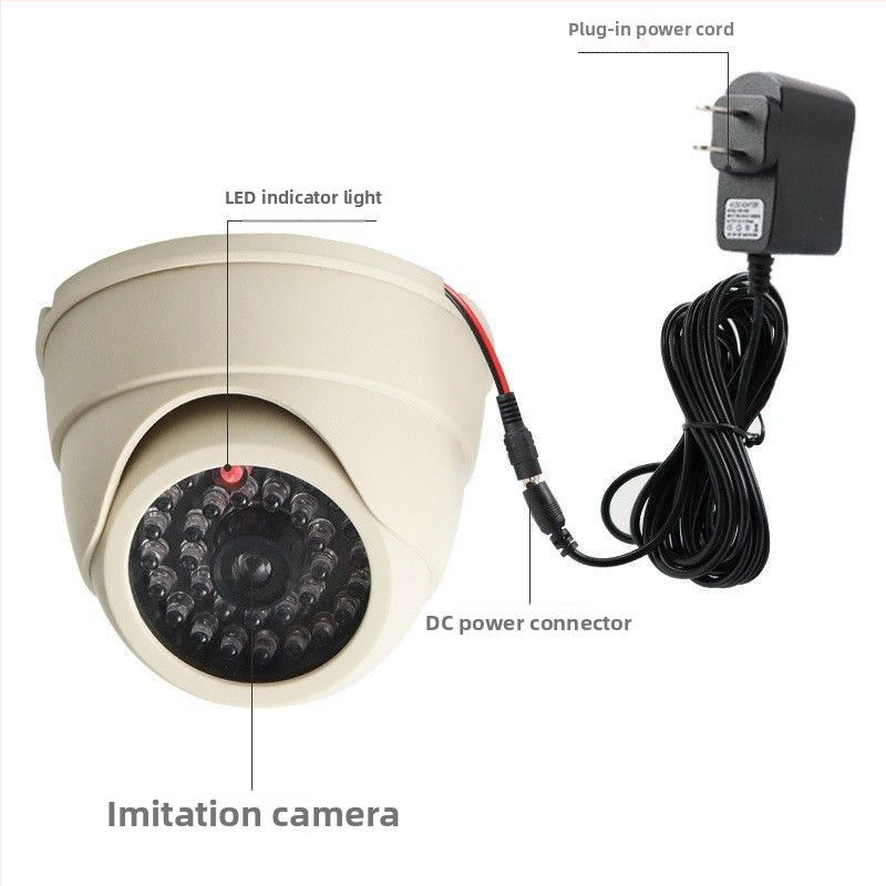 Iekštelpu LED viltus novērošanas kamera ar plastmasas korpusu un aizsargiem