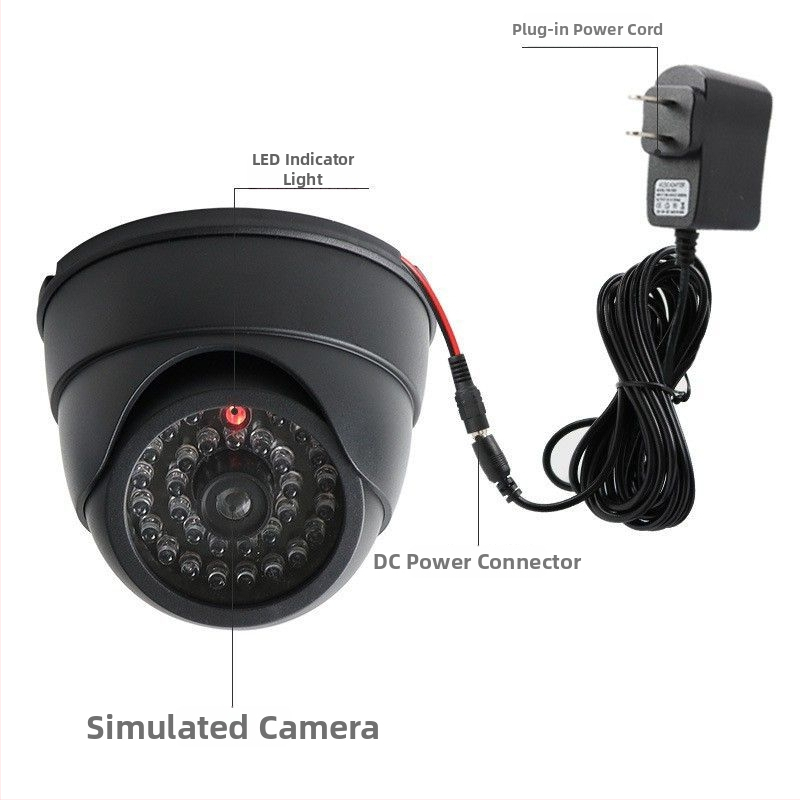 Iekštelpu LED viltus novērošanas kamera ar plastmasas korpusu un aizsargiem