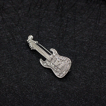 Brosa od legure s rhinestones, korejskog stila, unisex, ugrađeni umjetni poludragi kamen, elektroplakirano