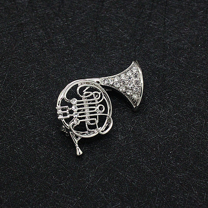 Brosa od legure s rhinestones, korejskog stila, unisex, ugrađeni umjetni poludragi kamen, elektroplakirano