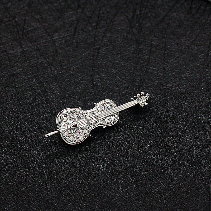 Brosa od legure s rhinestones, korejskog stila, unisex, ugrađeni umjetni poludragi kamen, elektroplakirano