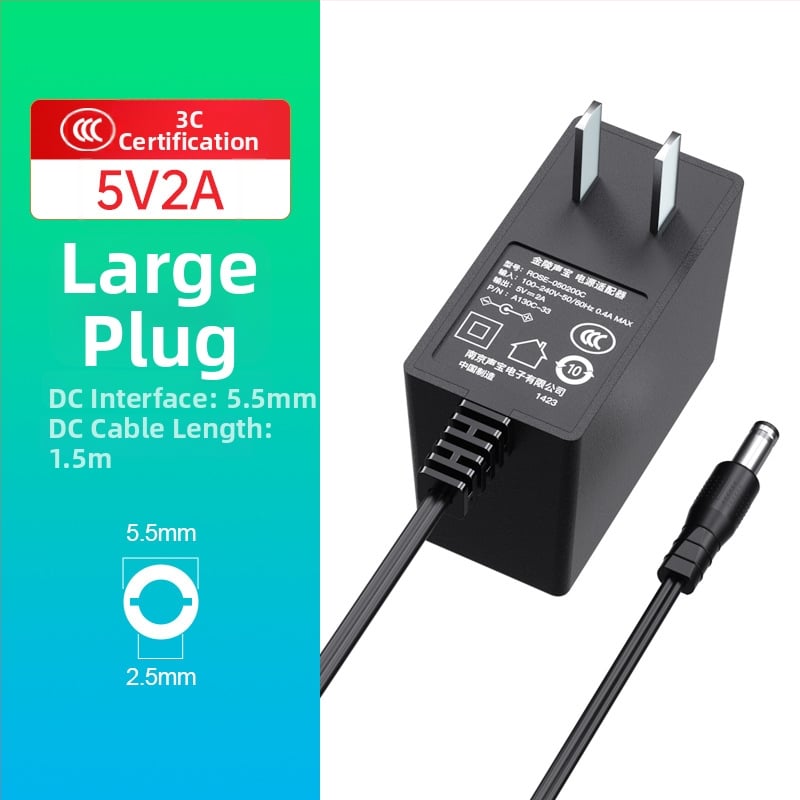Toiteadapter ROSE-050200C, väljund 5V 2A, sisend 100-240V, 3C sertifikaat, OEM saadaval