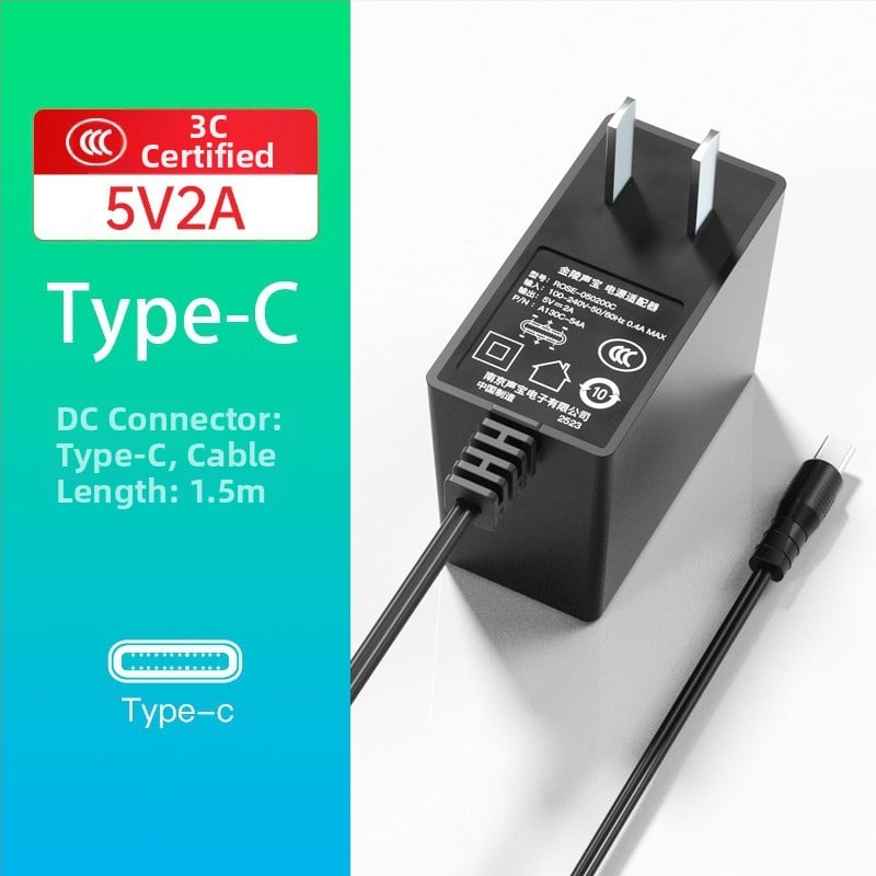 Toiteadapter ROSE-050200C, väljund 5V 2A, sisend 100-240V, 3C sertifikaat, OEM saadaval