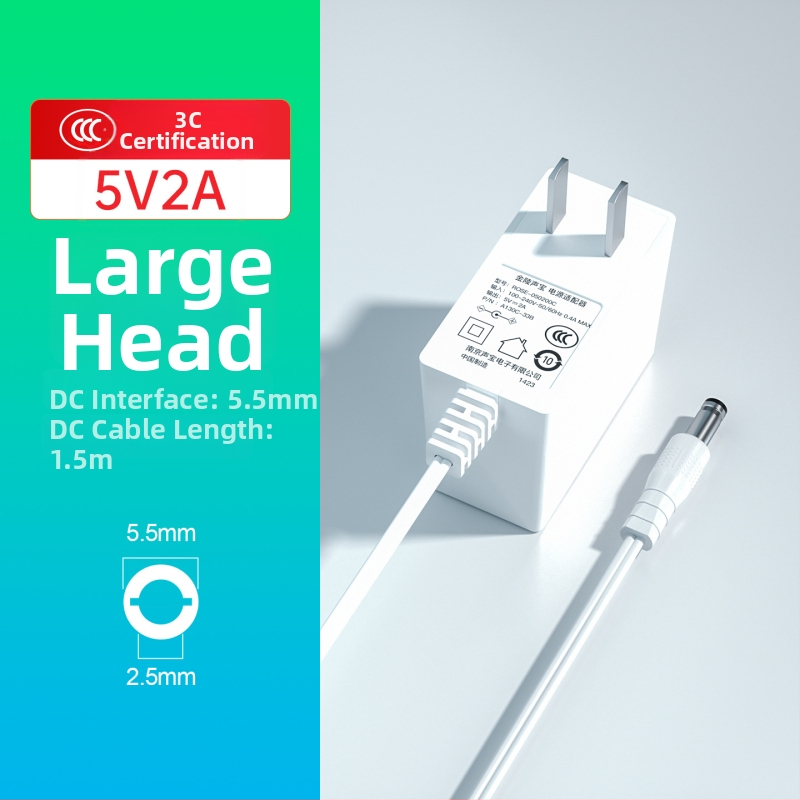 Toiteadapter ROSE-050200C, väljund 5V 2A, sisend 100-240V, 3C sertifikaat, OEM saadaval