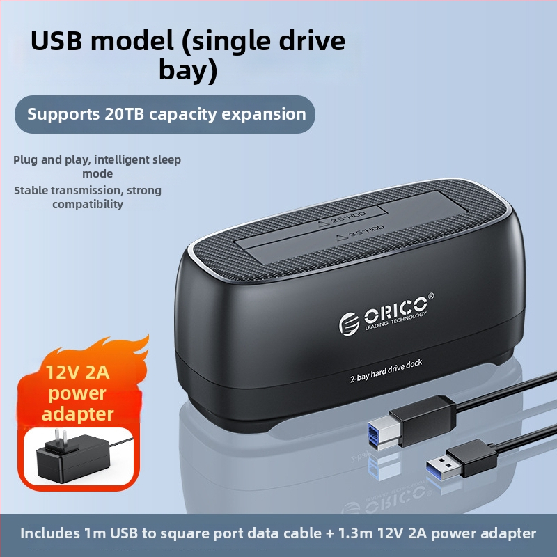 Dockovacia stanica pre pevný disk 2,5/3,5 palca, ABS, USB 3.0 5Gbps, OEM, podpora až 20TB, 1-ročná záruka