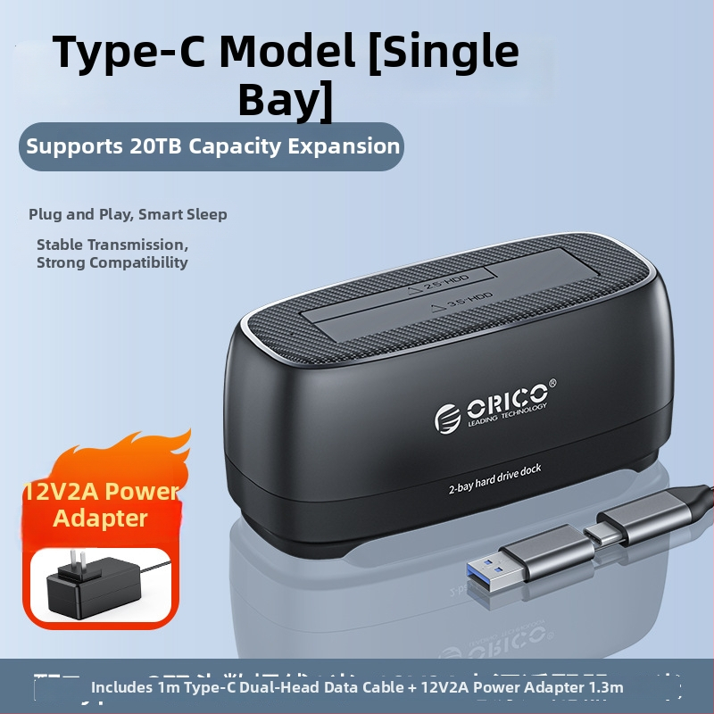 Dockovacia stanica pre pevný disk 2,5/3,5 palca, ABS, USB 3.0 5Gbps, OEM, podpora až 20TB, 1-ročná záruka