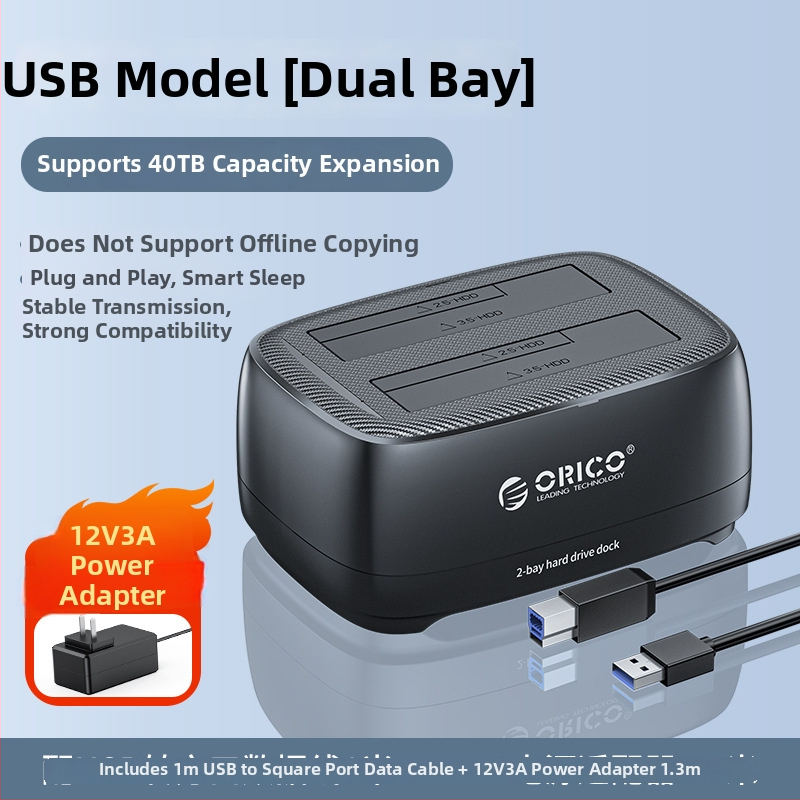 Dockovacia stanica pre pevný disk 2,5/3,5 palca, ABS, USB 3.0 5Gbps, OEM, podpora až 20TB, 1-ročná záruka