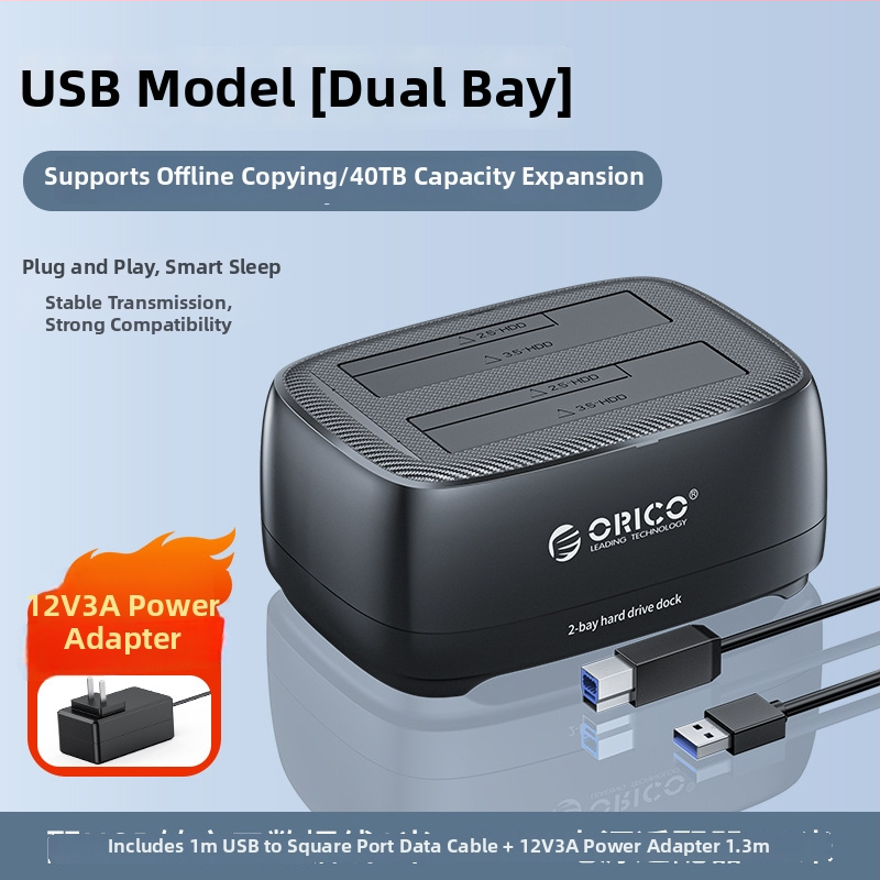 Dockovacia stanica pre pevný disk 2,5/3,5 palca, ABS, USB 3.0 5Gbps, OEM, podpora až 20TB, 1-ročná záruka