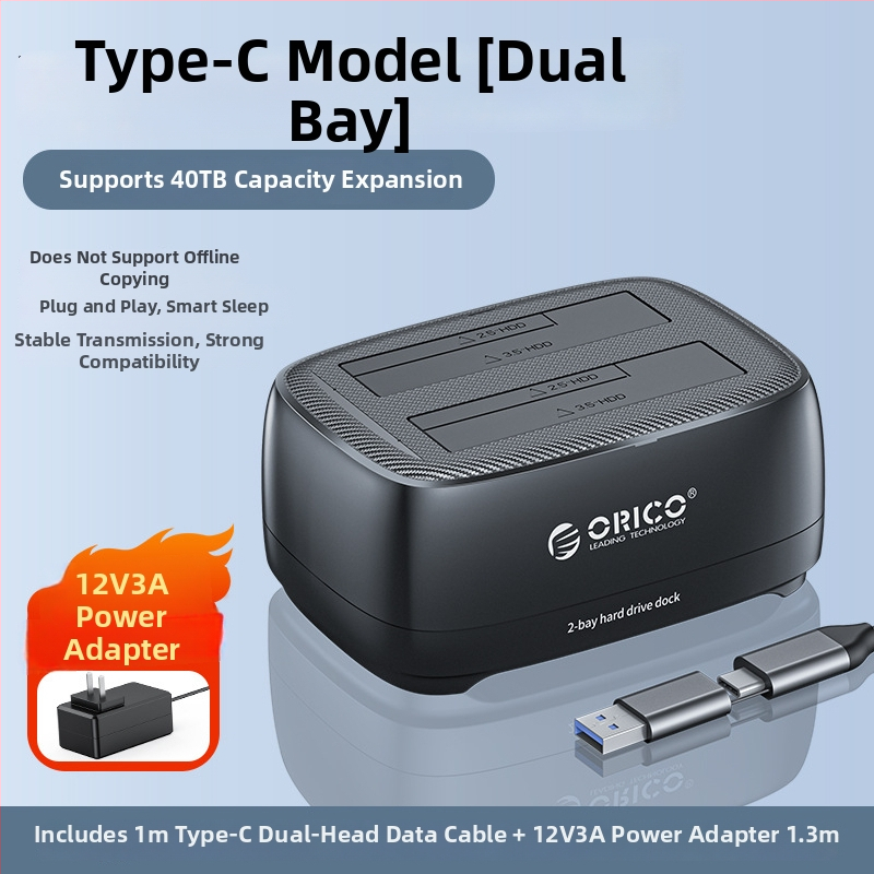 Dockovacia stanica pre pevný disk 2,5/3,5 palca, ABS, USB 3.0 5Gbps, OEM, podpora až 20TB, 1-ročná záruka