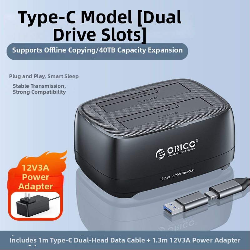 Dockovacia stanica pre pevný disk 2,5/3,5 palca, ABS, USB 3.0 5Gbps, OEM, podpora až 20TB, 1-ročná záruka