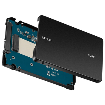 Адаптер за M.2 NGFF към SATA SSD корпус, модел N6, алуминиева сплав, до 2TB, SATA 3.0, 6Gbps