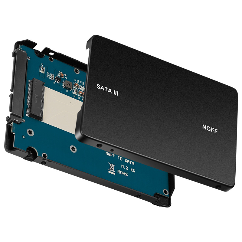 Адаптер за M.2 NGFF към SATA SSD корпус, модел N6, алуминиева сплав, до 2TB, SATA 3.0, 6Gbps