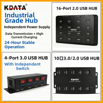 Kdata GH USB 2.0 hub s externým napájaním, kábel dĺžky 1,8 m, rýchlosť prenosu 1000 MB/s