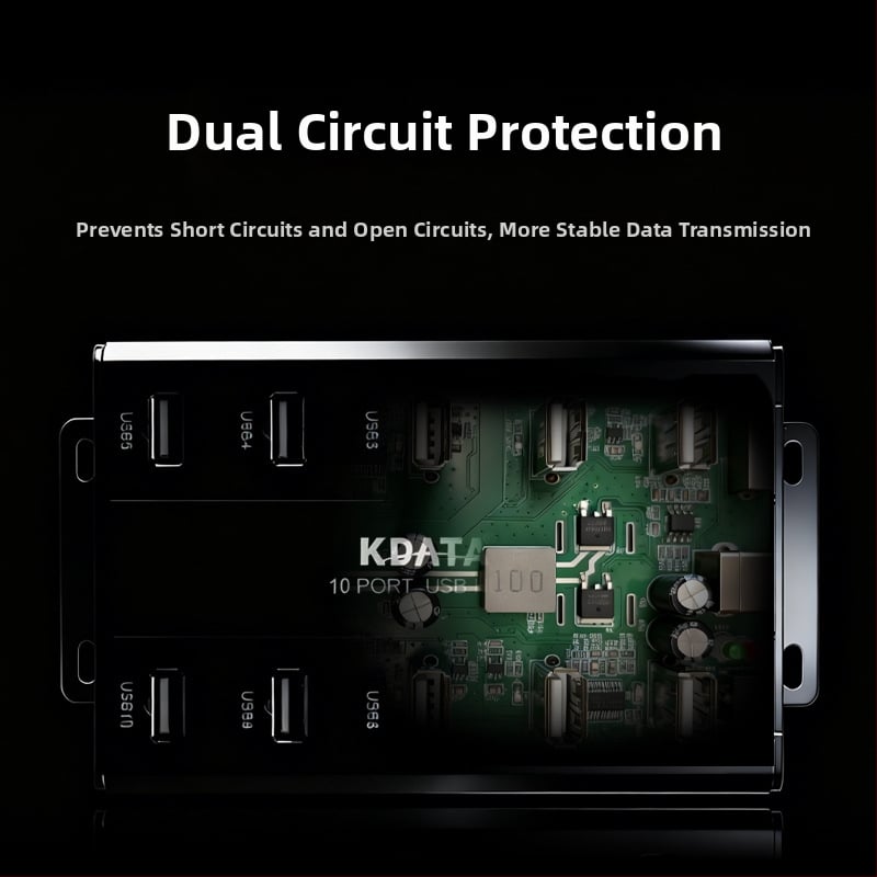 Kdata GH USB 2.0 hub s externým napájaním, kábel dĺžky 1,8 m, rýchlosť prenosu 1000 MB/s