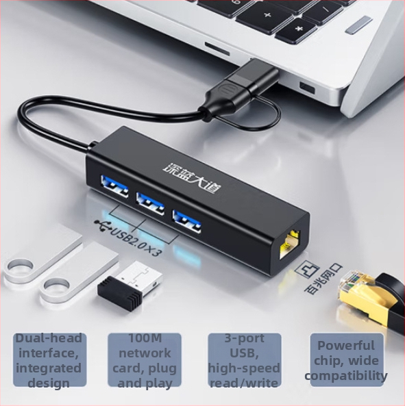 USB hub s 4 portovima, USB 2.0, model Z307, kabel 1,2 m