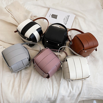 PU okrugla crossbody torbica, gradski trend, ovalni oblik, zatvaranje zatvaračem, poliester podstava