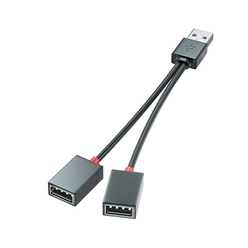 Αυτοκινητό USB διαχωριστής 2 θυρών, USB 2.0, καλώδιο 10–12 cm, τροφοδοσία μέσω γραμμής