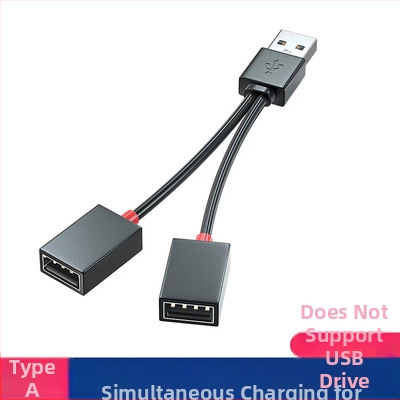Automobilový USB 2-portový delič, USB 2.0, kábel 10–12 cm, bez externého napájania