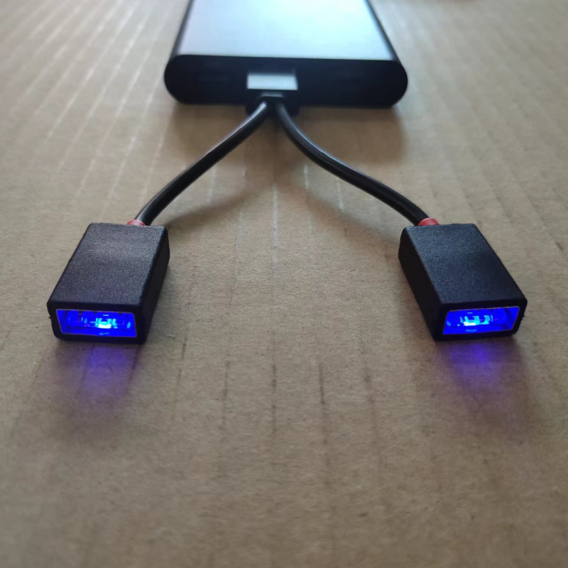 Αυτοκινητό USB διαχωριστής 2 θυρών, USB 2.0, καλώδιο 10–12 cm, τροφοδοσία μέσω γραμμής