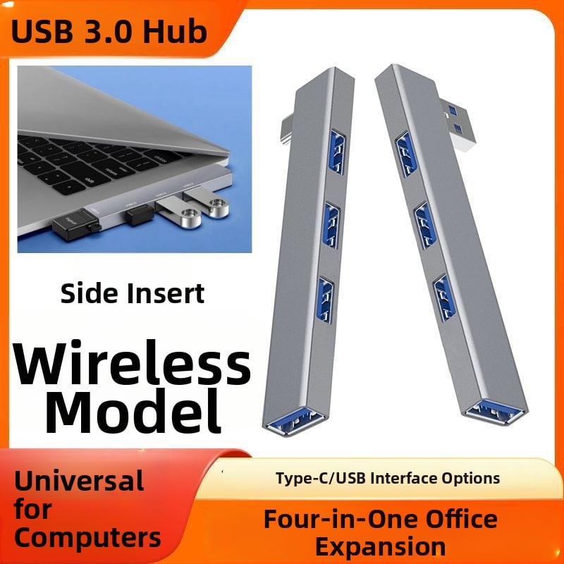 USB 3.0 viacportový expander pre notebook s Type-C rozšírujúcim dokom, 2-portový splitter, bez externého napájania
